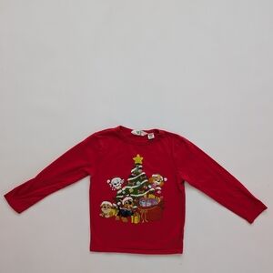 H&M Red Kids Long Sleeve Tee Paw Patrol Christmas